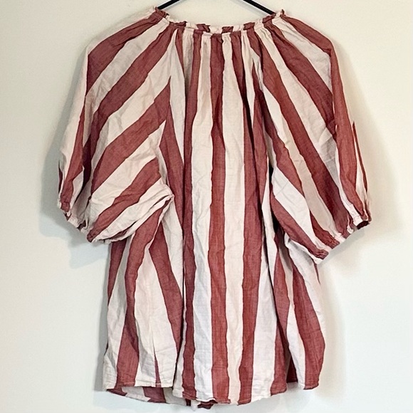 Knox Rose Red and Beige Striped Short Sleeve Women's Top - Size: XXL - Picture 8 of 9